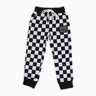 Boys' Black and White Checkered Cotton Blend Pyjama, Black, small image number null