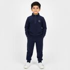 Boys' Navy Round Neck Solid Baba Suit, Navy Blue, small image number null
