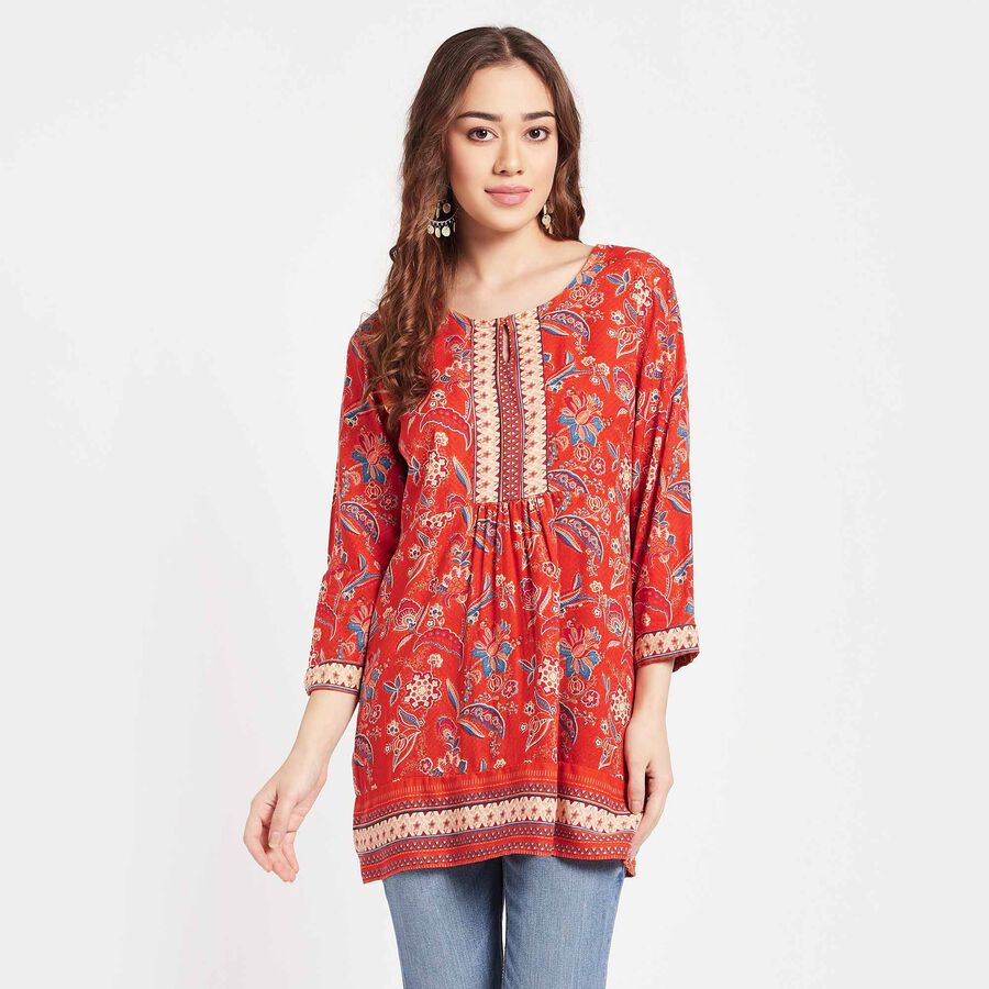 All Over Print Kurti, नारंगी, large image number null