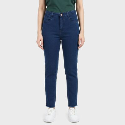 Women's Navy Blue Slim Fit Stretchable Jeans