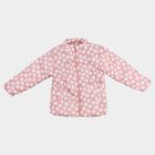 Girls' Pink Stand Collar Puffer Jacket, Pink, small