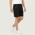 Men's Black Regular Fit Athletic Bermuda Shorts, Black, small