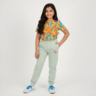 Girls' Soft Mint Green Printed Elastic Waist Winter Pyjama, हल्का हरा, small image number null