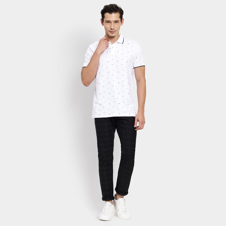 Men's Collared Half Sleeves T-Shirt, White, large image number null