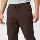 Men's Brown Slim Fit Zip Pocket Track Pants, भूरा, small