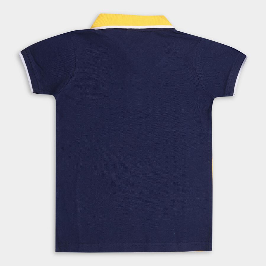 Boys' 100% Cotton Half Sleeves T-Shirt , नेवी ब्लू, large image number null