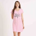 Printed Knee Length Nighty, Pink, small image number null