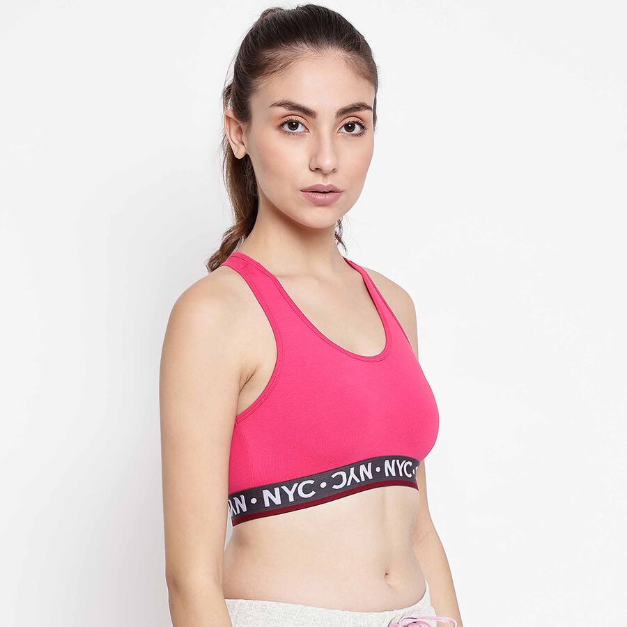 Solid Padded Bra, Fuchsia, large image number null