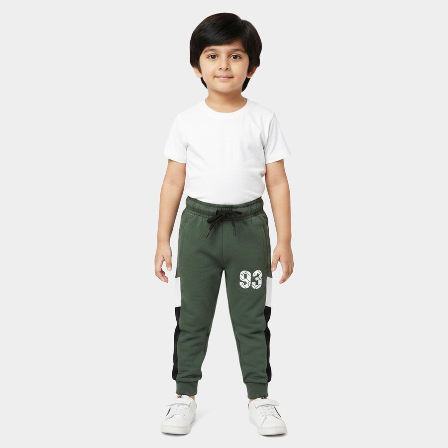 Boys' Green Jogger Fit Graphic Printed Pyjama, Dark Green, large