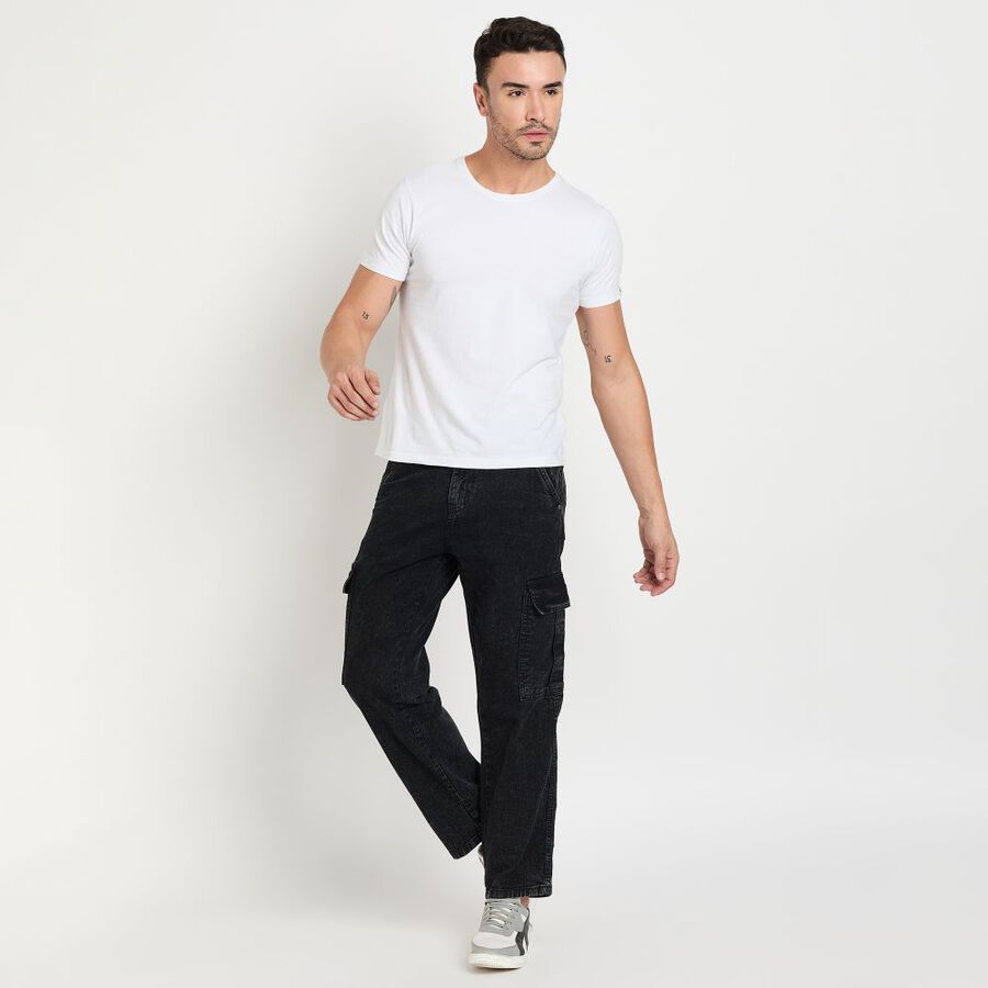 Men's 100% Cotton Jeans, Black, large image number null