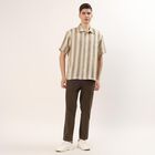 Men's Green Half Sleeve Spread Collar Casual Shirt, Light Green, small