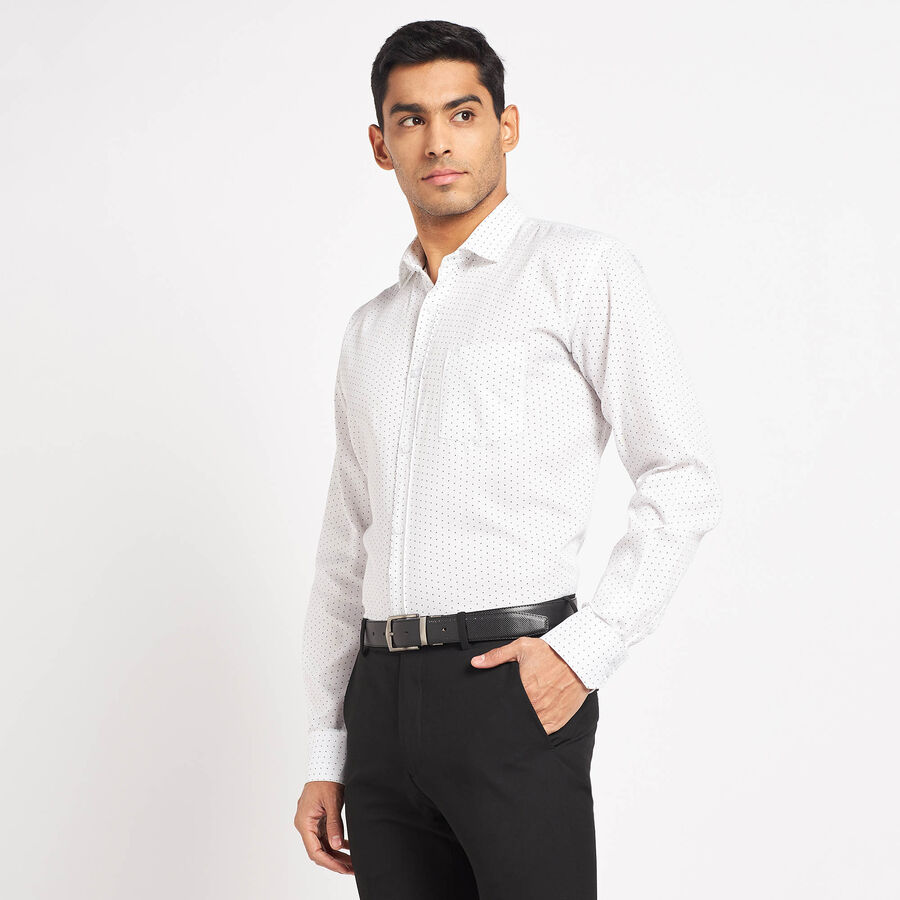 Printed Formal Shirt, White, large image number null