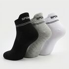 Men's Regular Fit Sports Pack of 3 Socks ( Black, Grey, White ), Melange Light Grey, small