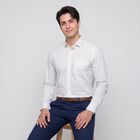 Men's Navy Blue Spread Collar Slim Fit Formal Shirt, नेवी ब्लू, small