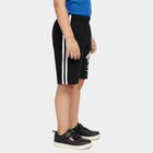 Boys Black Football Print Elastic Waist Bermuda Shorts, Black, small
