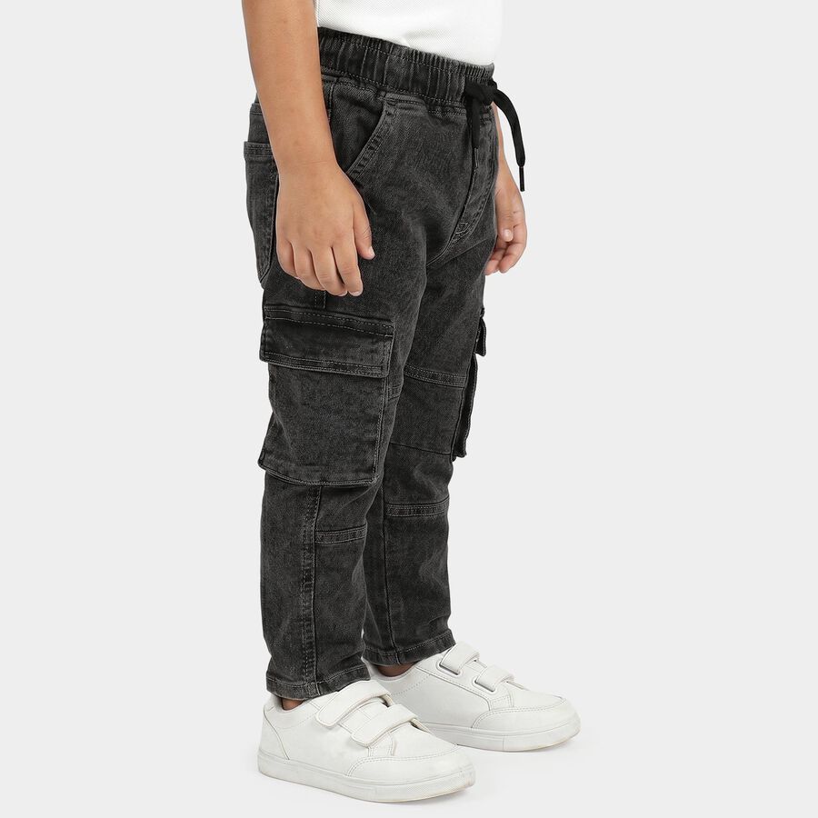 Boys' Dark Grey Relaxed Fit Cargo Jeans, Dark Grey, large
