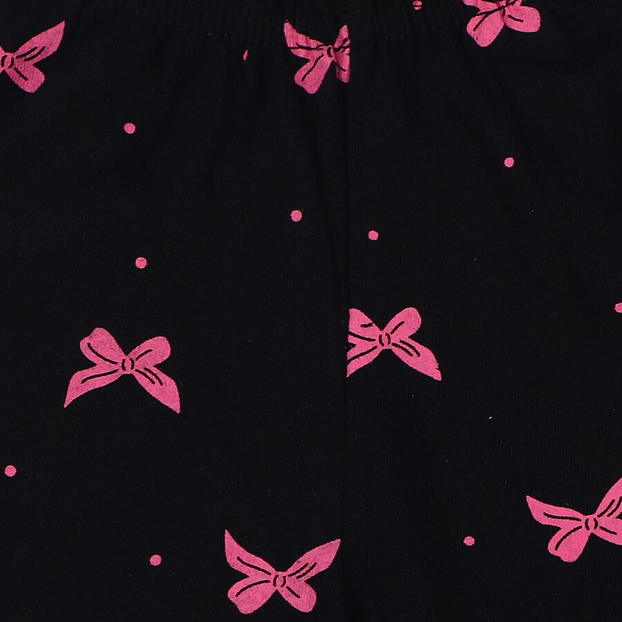 Girls Black Regular Fit Solid Pyjama, काला, large