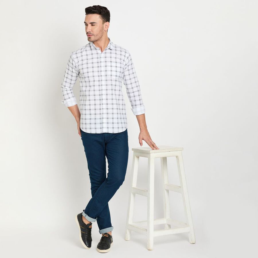 Men's 100% Cotton Casual Shirt, सफ़ेद, large image number null