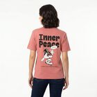 Women's Pink Cotton Round Neck Regular T-Shirt, गुलाबी, small