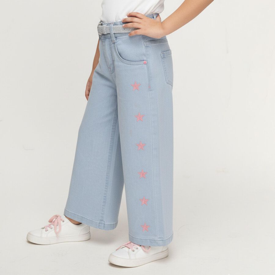 Girls' Unknown Regular Fit Jeans, Light Blue, large image number null