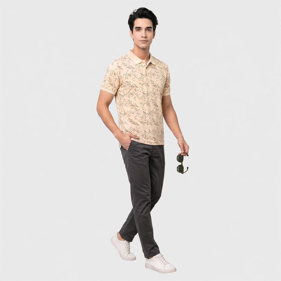 Men's White Cotton Collared Polo Half Sleeves T-Shirt, ऑफ व्हाइट, large