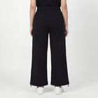 Women's Black Tapered Fit Elastic Waist Track Pants, Black, small