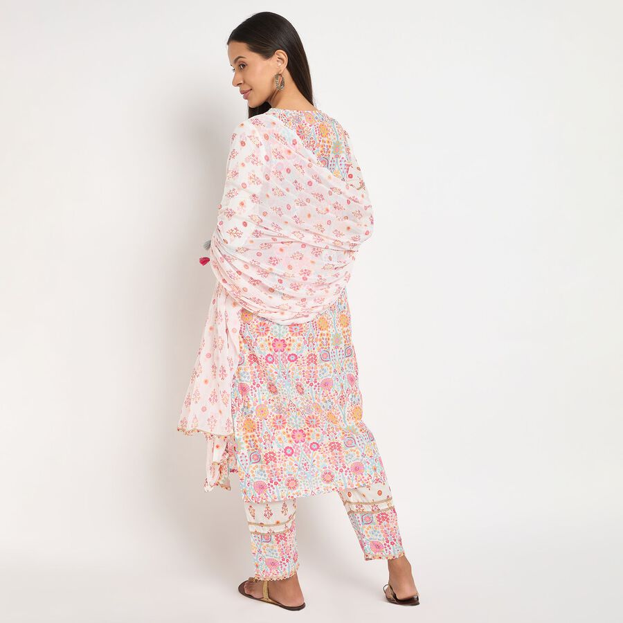 Ladies' 100% Cotton Ethnic Set, गुलाबी, large image number null