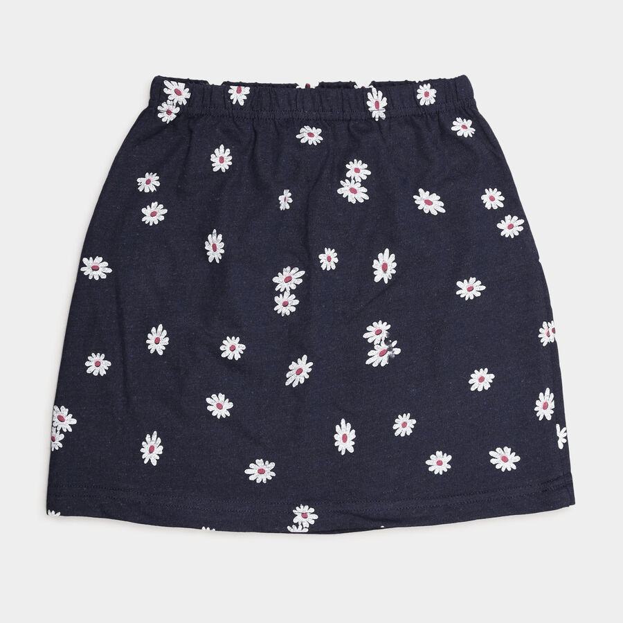 Girls Printed Pull Ups Skirt, Navy Blue, large image number null