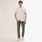 Men's White Cotton Half Sleeve Cuban Collar Casual Shirt, White, small