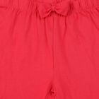 Girls Fuchsia Slim Fit Bow Detail Legging, रानी (फ्यूशिया), small