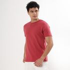 Men's Round Neck Half Sleeves T-Shirt , Red, small