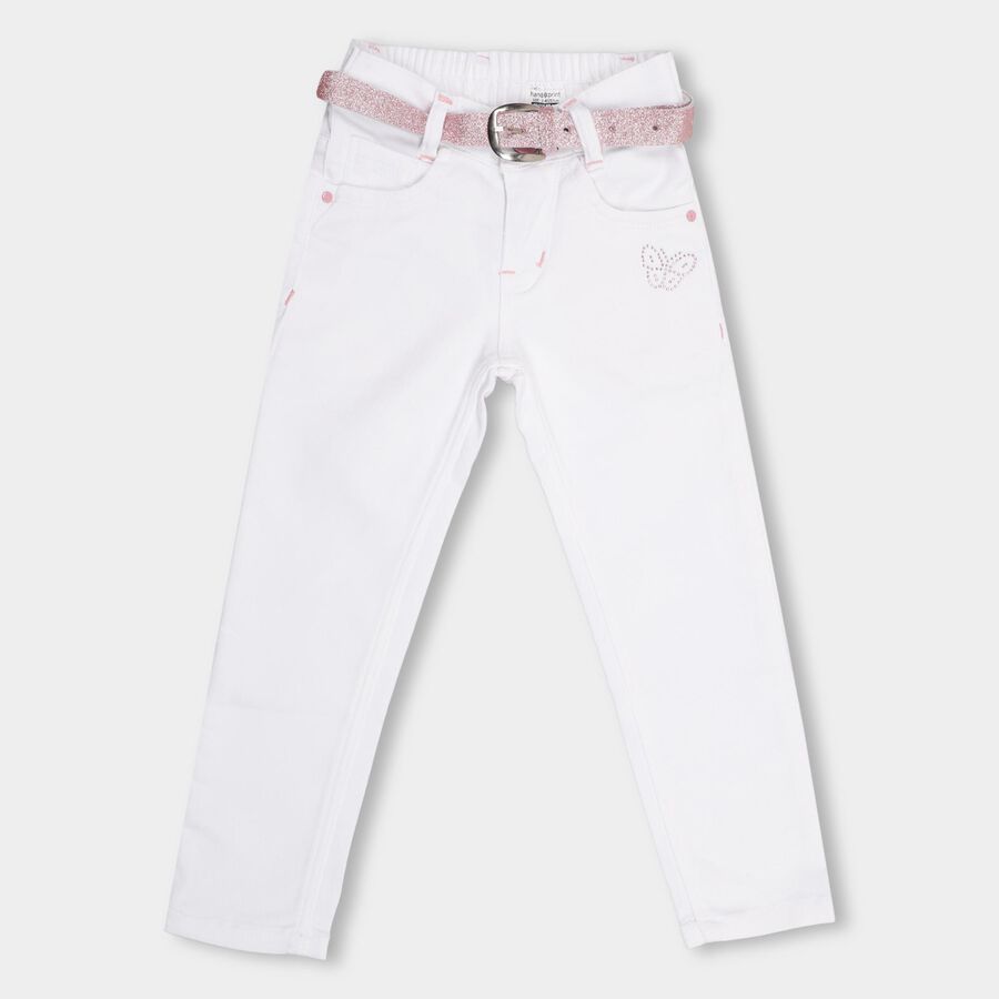 Girls' Jeans , White, large image number null