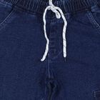 Boys' Blue Cargo Fit Printed Jeans, गहरा नीला, small