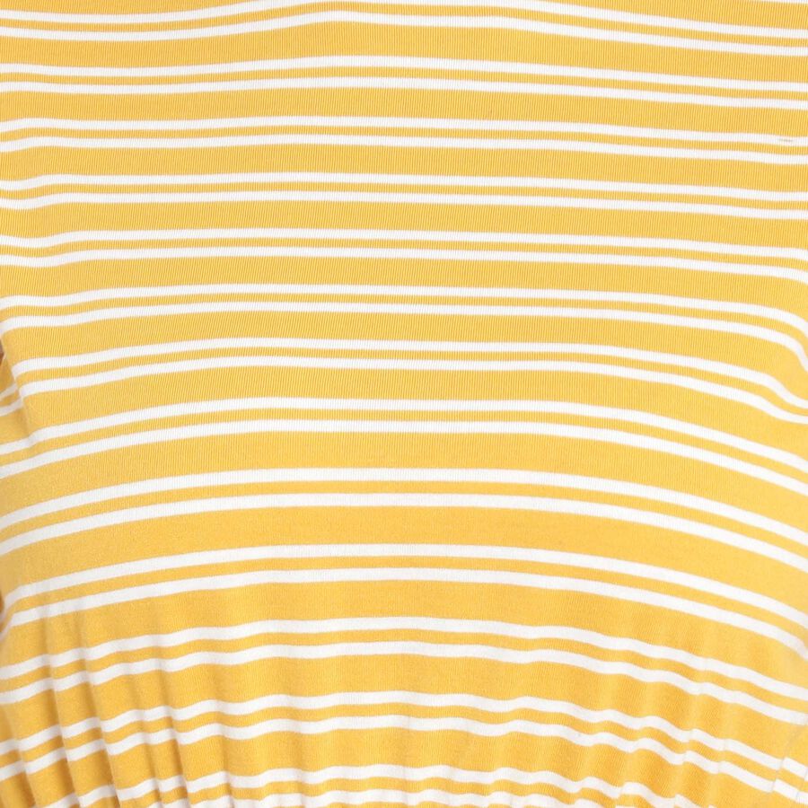 Stripes A Line Dress, Yellow, large image number null
