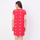 Women's Muted Charcoal Black Sleeveless Minimalist Nighty, लाल, small