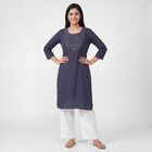 Women's Navy Blue Kurta, नेवी ब्लू, small