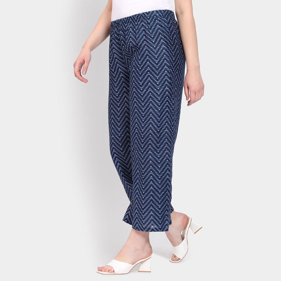 Ladies' 100% Cotton Palazzos, गहरा नीला, large image number null