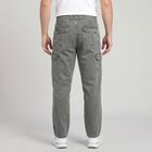 Men's Grey Slim Fit Cargo Trousers, गहरा ग्रे, small