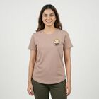 Women's Brown Cotton Round Neck Casual T-Shirt, Brown, small