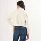 Women's Off-White Half Zip Casual Sweatshirt, Off White, small image number null