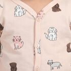 Infants Beige Cotton V-Neck Regular T-Shirt, गहरा पीला, small