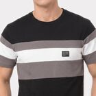 Men's Black Round Neck Regular T-Shirt, Black, small