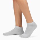 Men's Ankle Length Socks Pack of 3 ( Grey Melange, White, Black ), Black, small