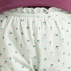 Girls' Mint Green Regular Fit Floral Printed Bloomer, हल्का हरा, small