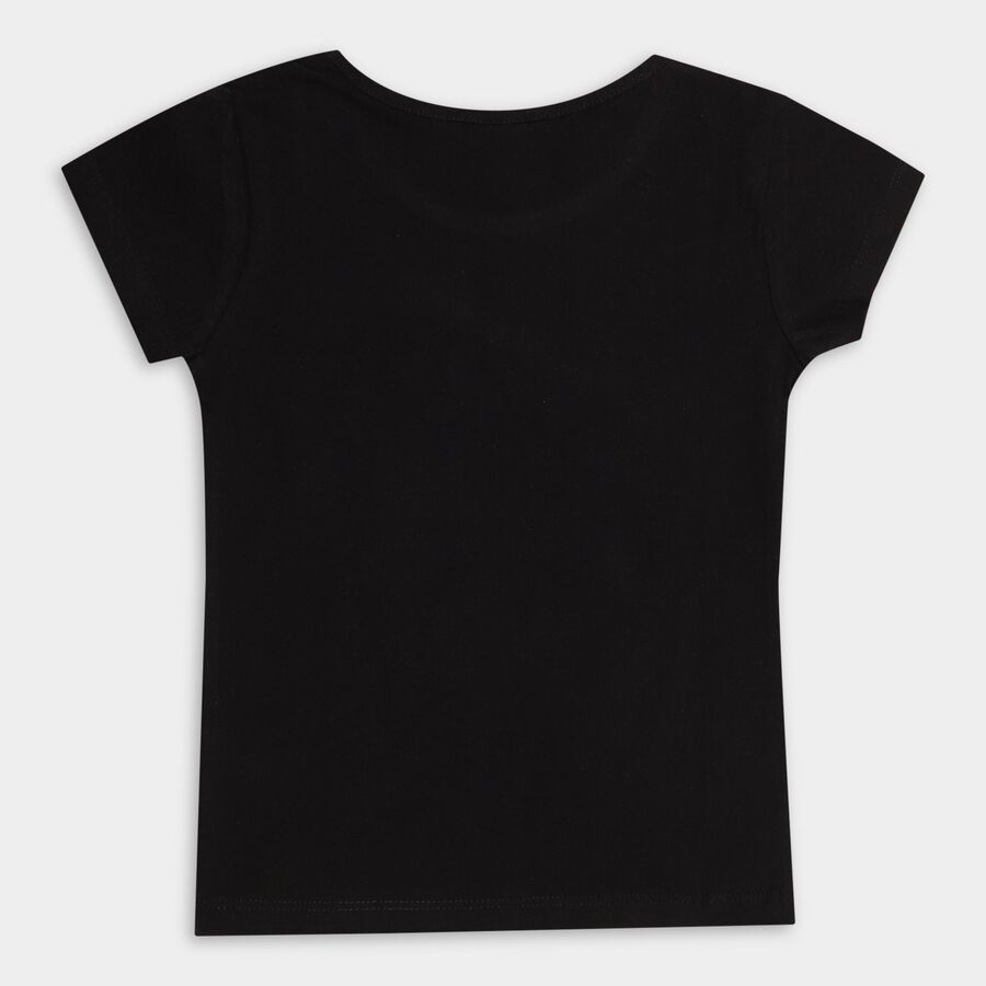 Girls' 100% Cotton T-Shirt , काला, large image number null