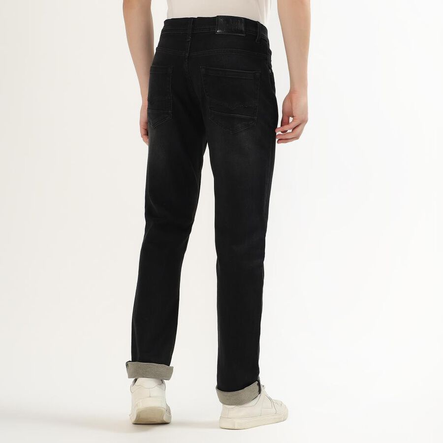 Men's Jet Black Slim Fit Jeans, Black, large