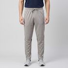 Men's Grey Slim Fit Panelled Track Pants, Light Grey, small