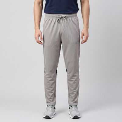 Men's Grey Slim Fit Panelled Track Pants