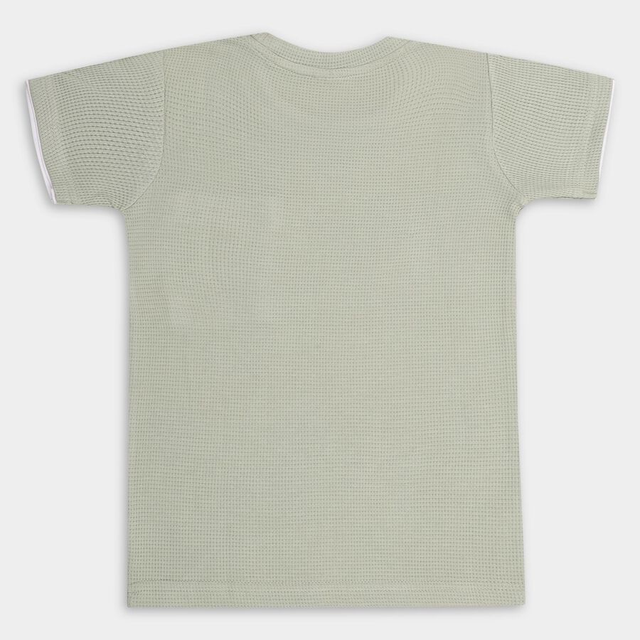 Boys' 100% Cotton Half Sleeves T-Shirt, हल्का हरा, large