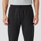 Men's Black Slim Fit Zip Pocket Track Pants, काला, small
